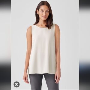 Women's Eileen Fisher 100% Silk Georgette Crepe Slow Fashion Tank, Size Petite M